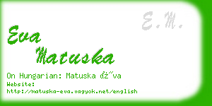 eva matuska business card